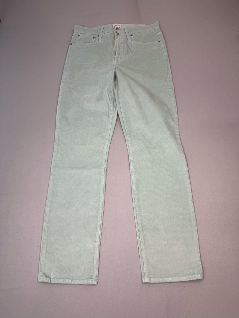 J. Crew Vintage Slim Straight Light Green Corduroy Pants Size 29T NWT